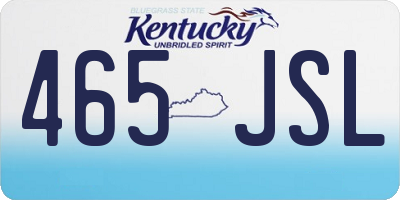 KY license plate 465JSL