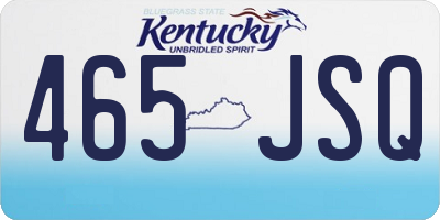 KY license plate 465JSQ