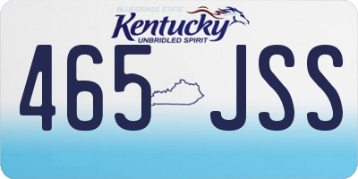 KY license plate 465JSS