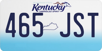 KY license plate 465JST
