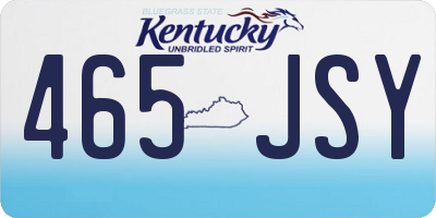 KY license plate 465JSY