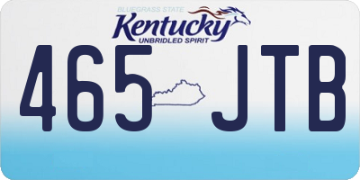 KY license plate 465JTB