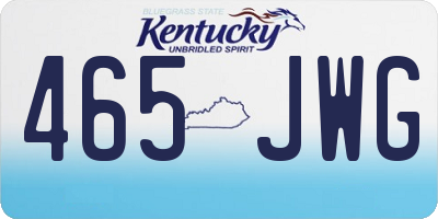 KY license plate 465JWG