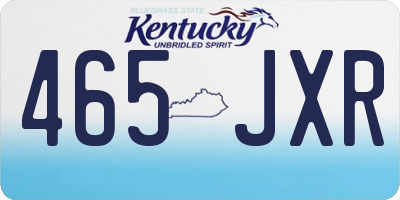 KY license plate 465JXR