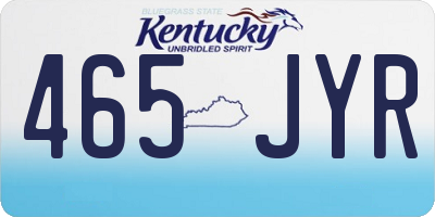 KY license plate 465JYR