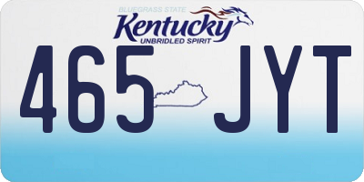 KY license plate 465JYT