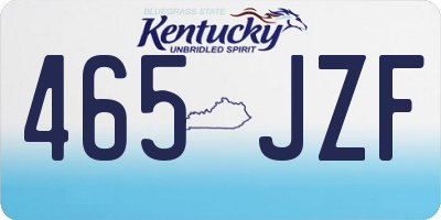 KY license plate 465JZF