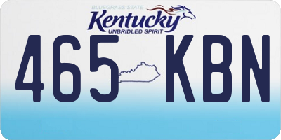KY license plate 465KBN