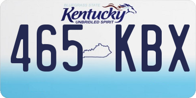 KY license plate 465KBX