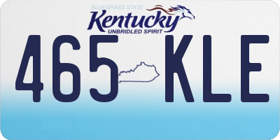 KY license plate 465KLE