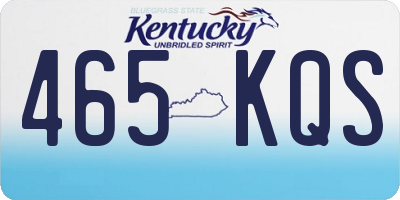 KY license plate 465KQS