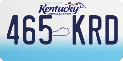 KY license plate 465KRD