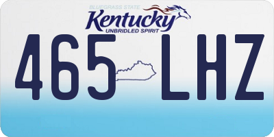 KY license plate 465LHZ
