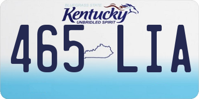 KY license plate 465LIA