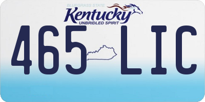 KY license plate 465LIC