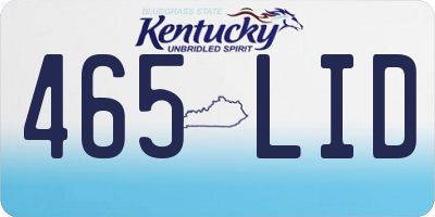 KY license plate 465LID