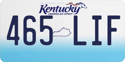 KY license plate 465LIF