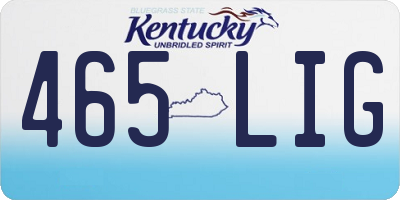 KY license plate 465LIG