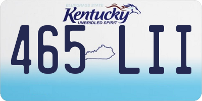 KY license plate 465LII