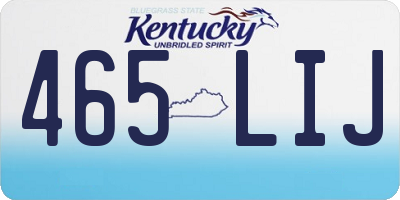 KY license plate 465LIJ