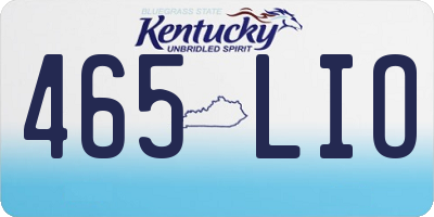KY license plate 465LIO