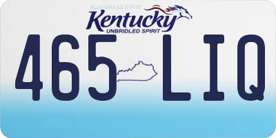 KY license plate 465LIQ