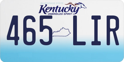 KY license plate 465LIR