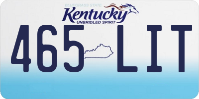 KY license plate 465LIT