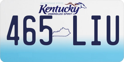 KY license plate 465LIU