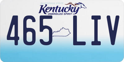 KY license plate 465LIV