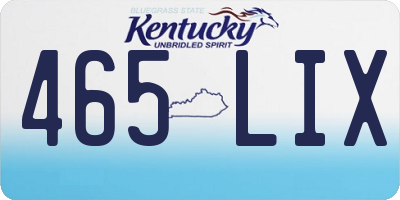 KY license plate 465LIX
