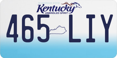 KY license plate 465LIY
