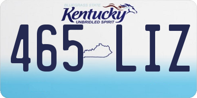 KY license plate 465LIZ