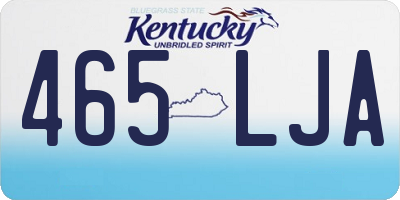KY license plate 465LJA
