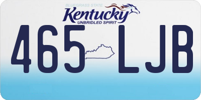 KY license plate 465LJB