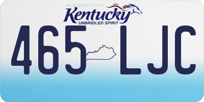 KY license plate 465LJC