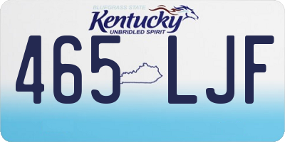 KY license plate 465LJF