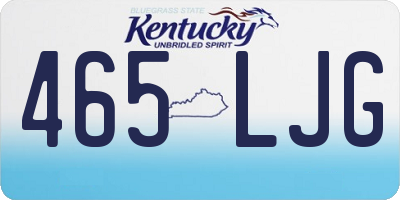 KY license plate 465LJG