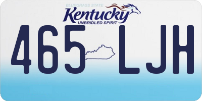 KY license plate 465LJH