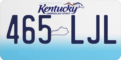KY license plate 465LJL