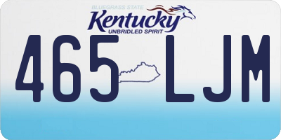 KY license plate 465LJM