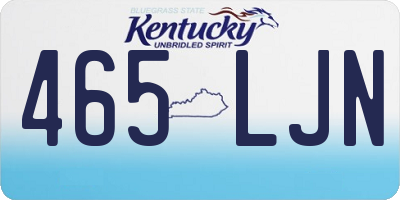 KY license plate 465LJN