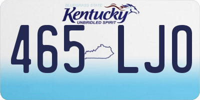 KY license plate 465LJO