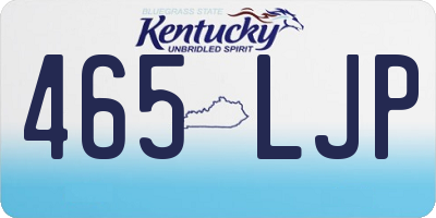 KY license plate 465LJP