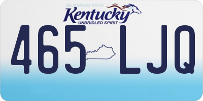 KY license plate 465LJQ