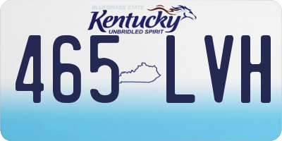 KY license plate 465LVH