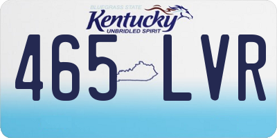 KY license plate 465LVR