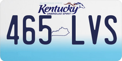 KY license plate 465LVS