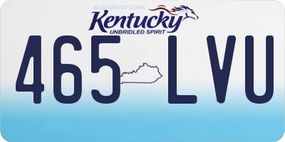 KY license plate 465LVU