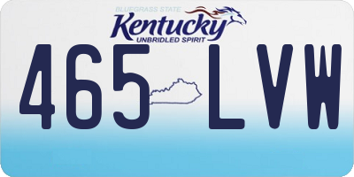 KY license plate 465LVW
